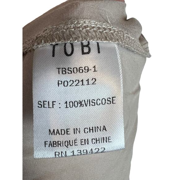 Tobi Tank Top Blouse Shirt Casual Comfy Basic Beige Taupe Buttons - Picture 8 of 9
